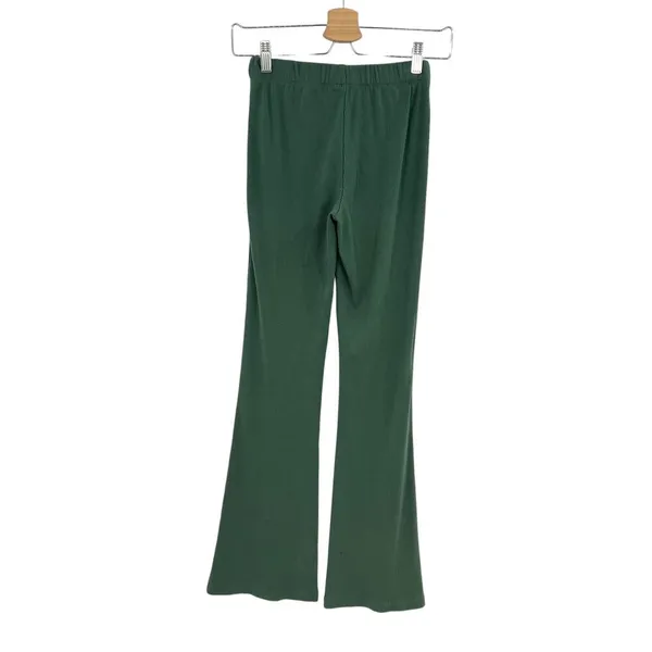 Aritzia Sunday Best Tate‎ Pants High-Waisted Flare Ribbed Stretch Green Size XS - Image 5
