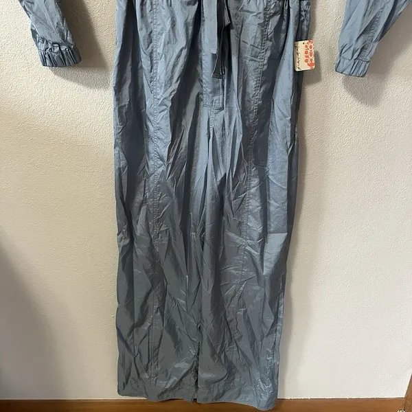Free People Movement‎ Golden Hour Jumpsuit Size Medium Blue Long Sleeve NWT - Image 3