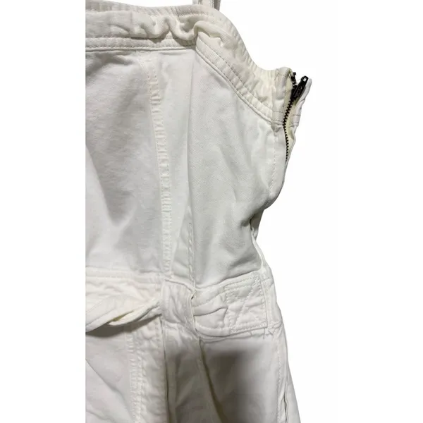 Free People Go West Jean‎ Denim Overall Jumpsuit Zinc White Women's Size Small - Image 12