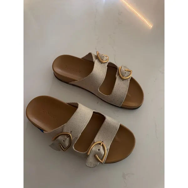 ROTHY'S The Buckle Slide Sandals in Sea Salt Size 7 - Image 5