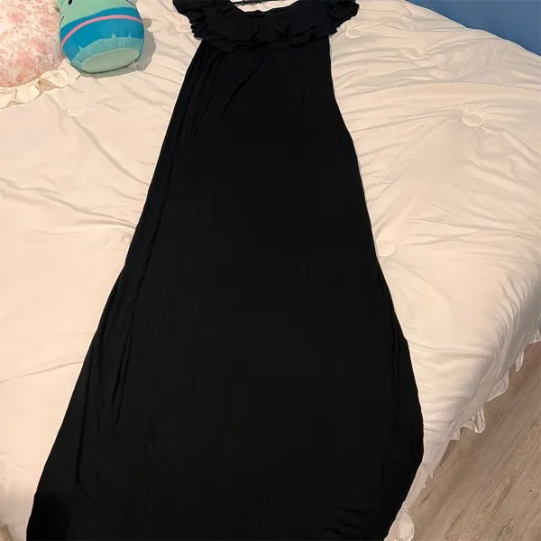 Go Coco Women's Black Ruffle Maxi Dress Size L Party/Cocktail - Image 5