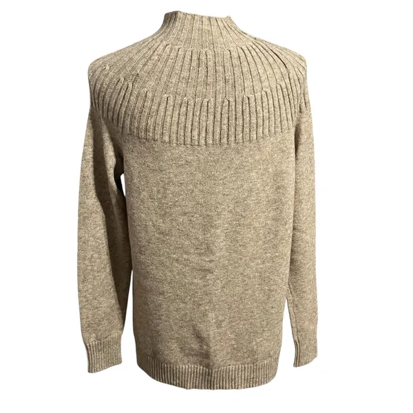 Anthropologie Women's Taupe Stretchy Mock Neck Sweater Sz S Capsule Wardrobe - Image 5