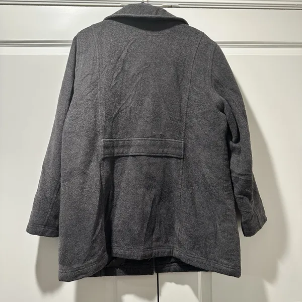 LL Bean Womens Gray Wool Blend Thinsulate Insulated Field Coat Jacket Large - Image 9