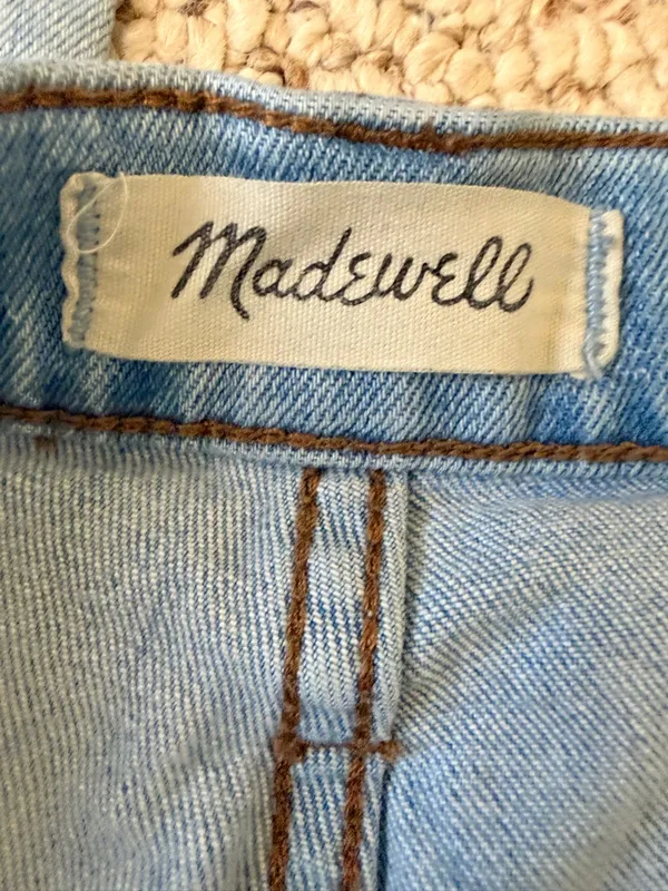 Madewell High Rise Slim Crop Boyjean 25‎ Light Wash Button Fly Raw Hem Jeans - Image 7