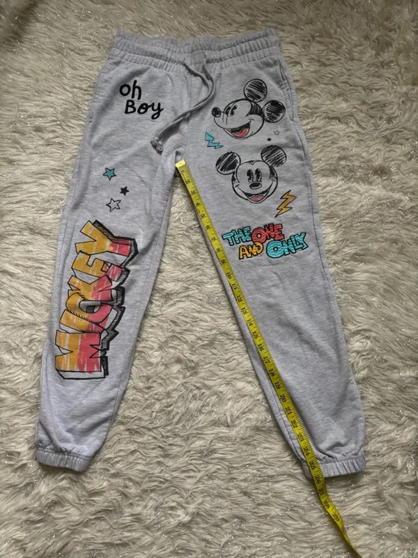 Disney Mickey Mouse Gray Women’s Embroidered Graphic Joggers Size XS(0/2) - Image 5