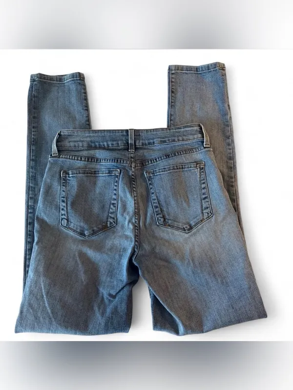 NYDJ (Not Your Daughter's Jeans) Marilyn Blue Distressed Skinny Jeans Size 2 - Image 2