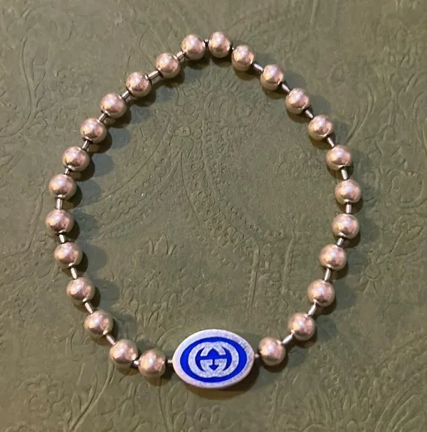 Gucci Interlocking G Boule Chain Bracelet size 17 Ag925 - Image 2