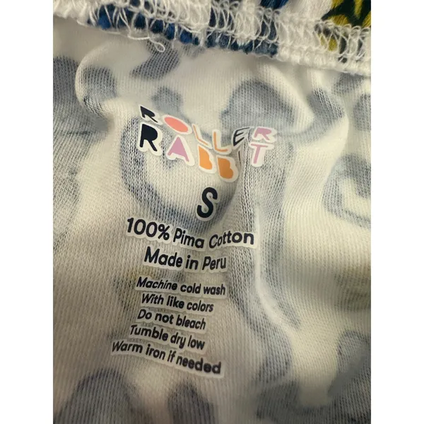 Roller Rabbit 2pc monkey-print pajama shirt & short set S Small - Image 4