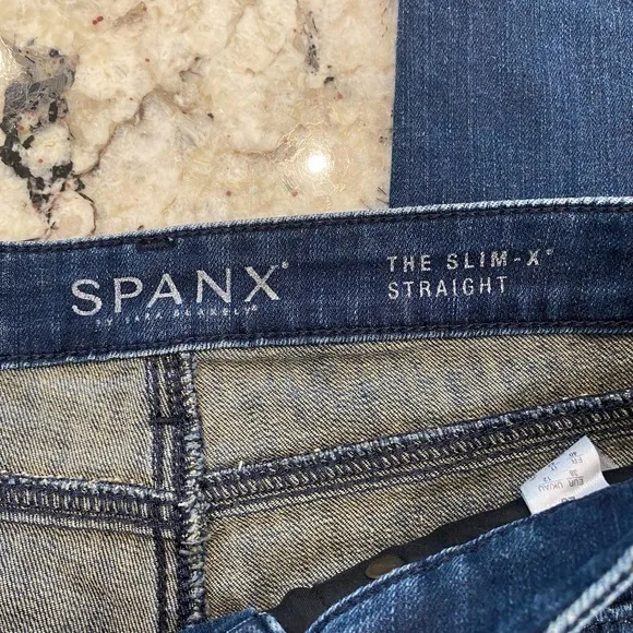 Spanx The Slim X Straight Jean‎ Dark Wash Size 28 - Image 7