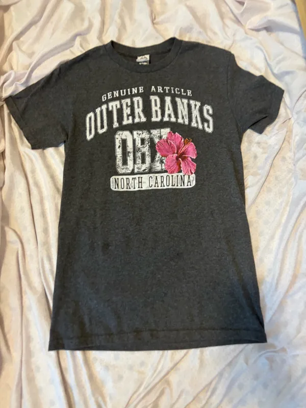 Outer banks OBX North Carolina floral gray tshirt - Image 4