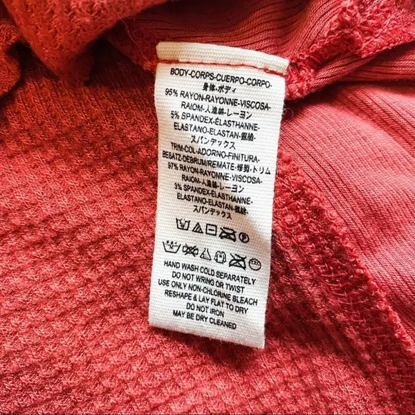 Free People Malibu High-Low Thermal Top in Red XS - Image 8