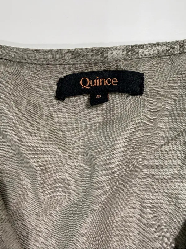 Quince 100% Lyocell Vintage Wash Tencel Button Front Dress in Olive NWOT - Image 5