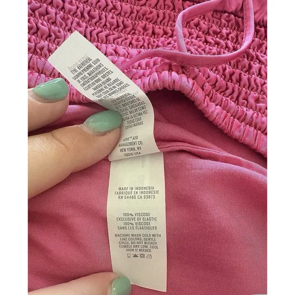 Aerie NWT $39.95 Fuchsia Pink High Rise Smocked Elastic Waist Drawstring Shorts - Image 4