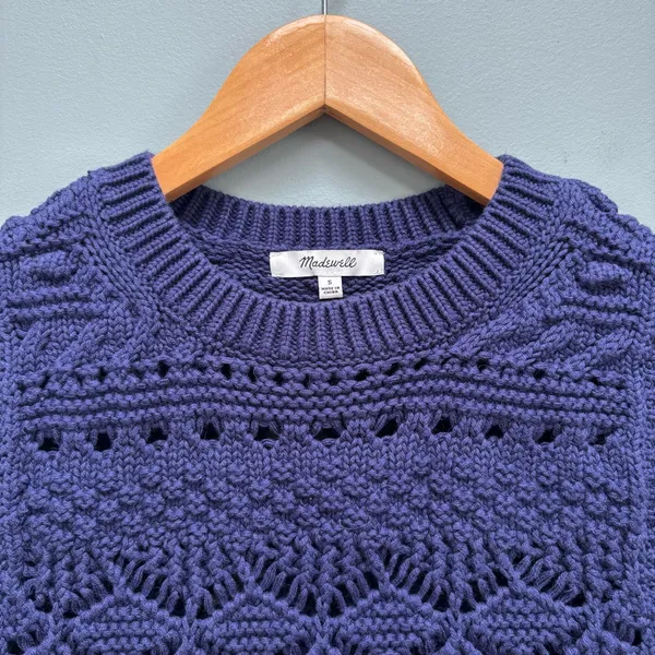 Madewell Open Stitch Sweater Vest in Navy S - Image 7