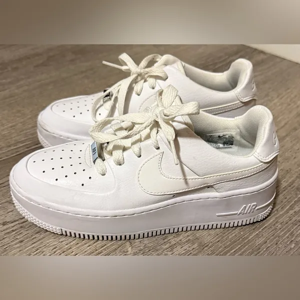 Nike Air Force 1 Sage Low White Platform Sneakers | Women’s Size 6 Street Style - Image 6