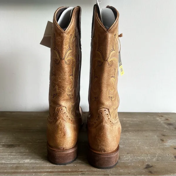 ROPER NEW Women’s Lindsey Tan Leather Square Toe Boot Size 9 #B1657A - Image 6