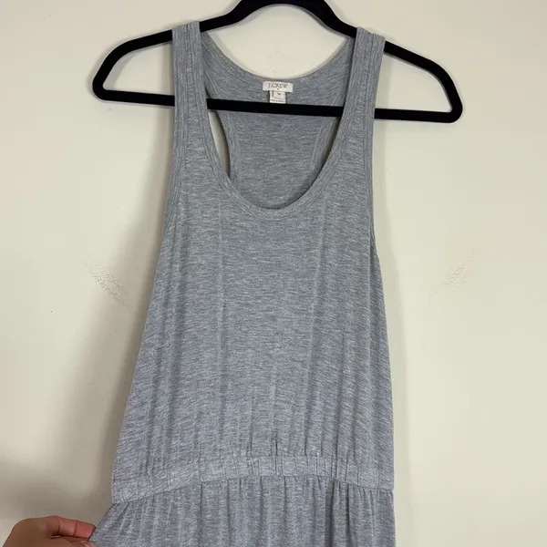 J. Crew Heather Gray Jersey Knit Racerback Maxi Dress Size Medium‎ - Image 2