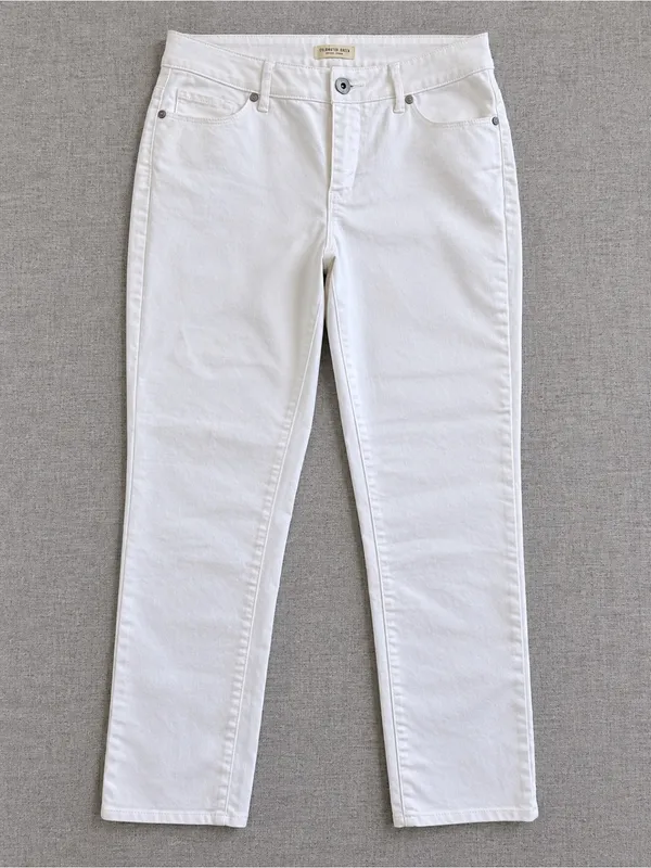 Coldwater Creek Women’s Size 6 White Straight Leg Stretch Jeans Pants - Image 2