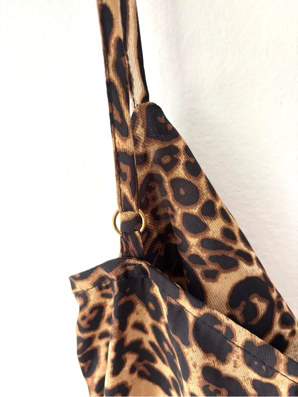Meshki Leopard Cheetah Print Midi Slip Dress Cowl Neck Party Event Cocktail - Image 7
