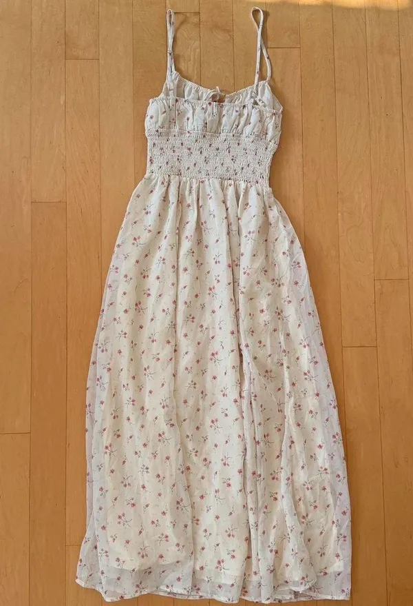Princess Polly Pearle shirred cream floral maxi dress - Image 3