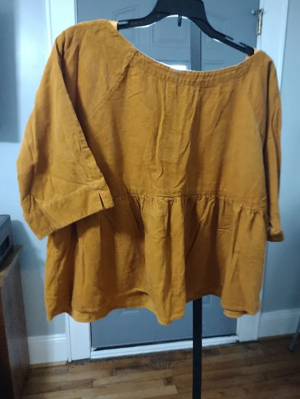 Anthropologie Maeve Maria Mustard Corduroy Top - Image 4