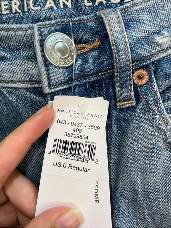 American Eagle Outfitters Baggy Jeans size 0 Light Blue Women's - Image 5