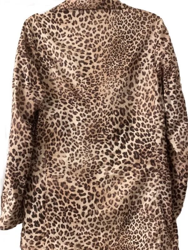 Karen Kane Leopard Print Raincoat - Image 5