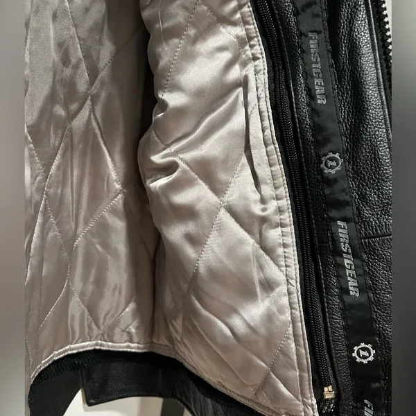 First Gear leather motorcycle jacket Black Size M - Image 5