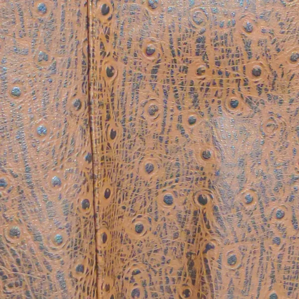 London Underground Moto Jacket Brown Animal Print Ostrich Leather Mandarin S - Image 2