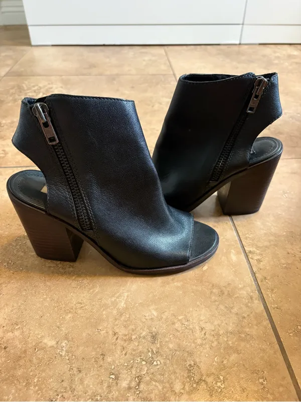 Steve Madden Black Open-Toe Ankle Boots - Image 2
