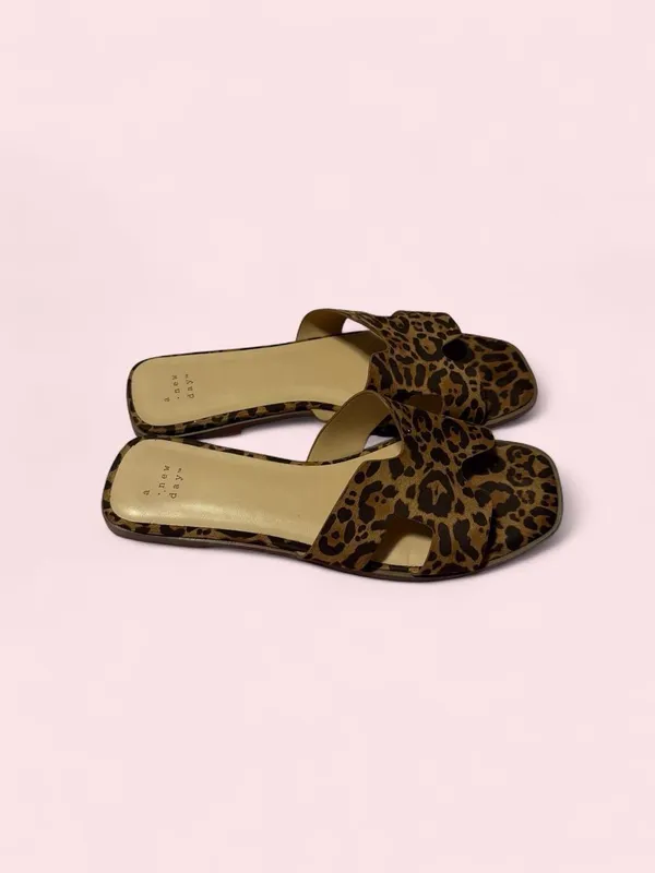 a new day Leopard Print Slide Sandals - Brown/Black - Image 2