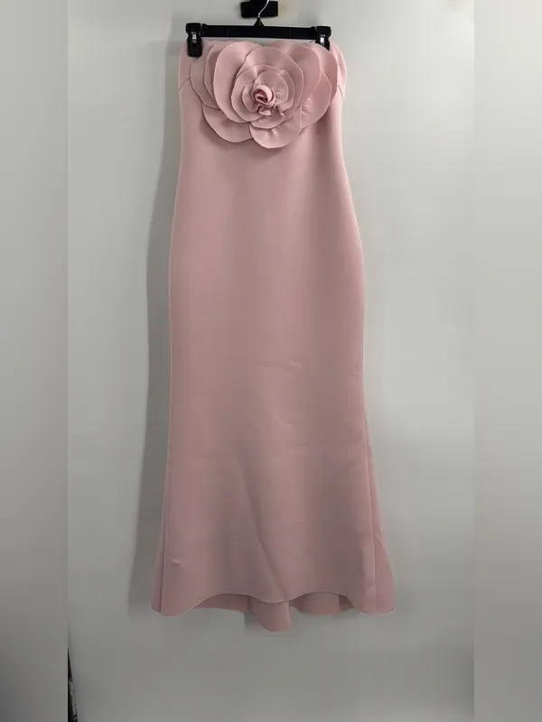 Badgley Mischka Rosette Scuba Strapless Gown - Image 5