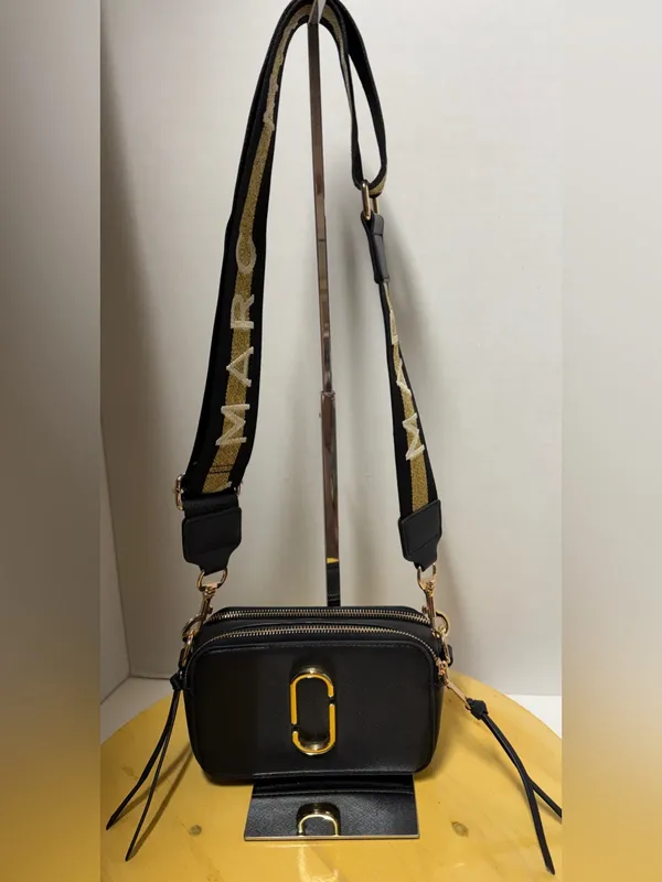 Marc Jacobs Black Saffiano Leather Crossbody Snapshot Camera Bag w 2 Pockets - Image 2