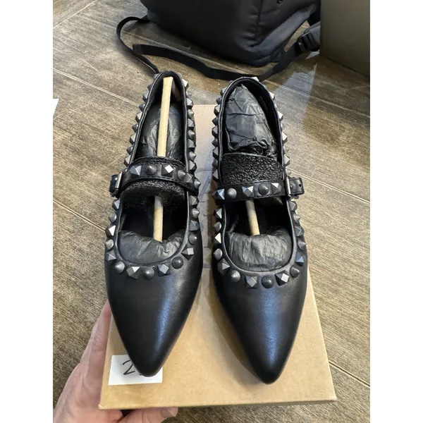 Ash Beatnik Leather Flat Women's Size 36 US 6 Mary Jane's Studded Whimsy Goth - Image 3