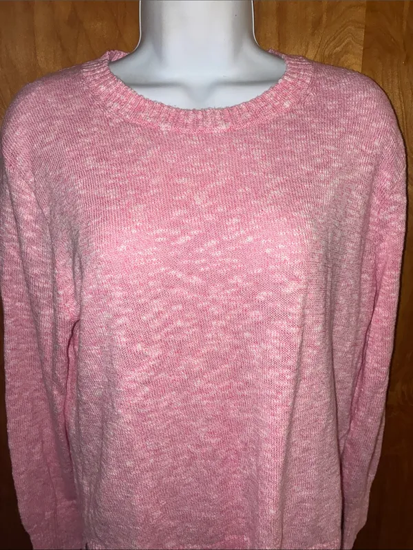 J. Crew Pink & White Heathered Sweater Size Small - Image 2