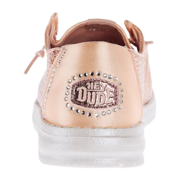 Hey Dude Wendy Disco Sequin Blush Shoes Women's 10 Rose Gold Pink Sparkle NWT - Image 3