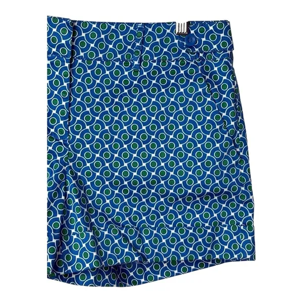 New York & Company Shorts Womens 8‎ Blue Green Geo Print Cotton Stretch Casual - Image 2