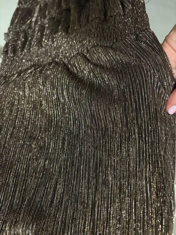 Brown sparkly halter mini dress - Image 5