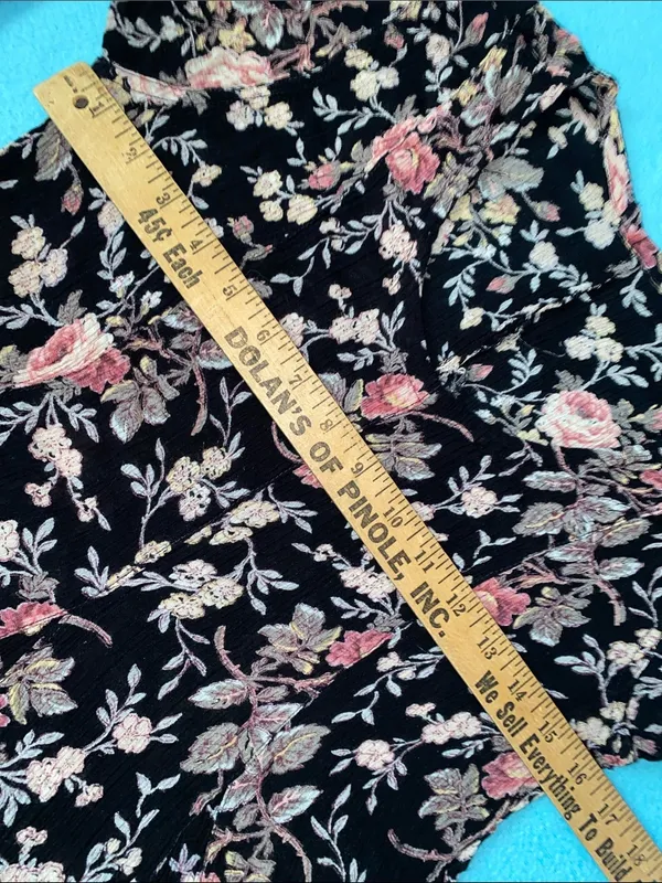 UNBRANDED Broomstick mixed print ditzy floral tea rose round neckline size L - Image 6