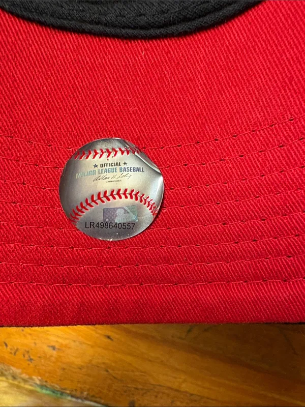 Braves Black and Cream Baseball Hat with Red 'A' sequined Patch - Image 4