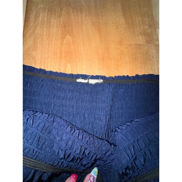 Navy Blue Strapless Ruffle Hem Satin Like Maxi‎ Dress Women Size M L - Image 3