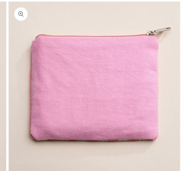 Beaded XOXO Heart Sequin Pouch Pink - Image 3