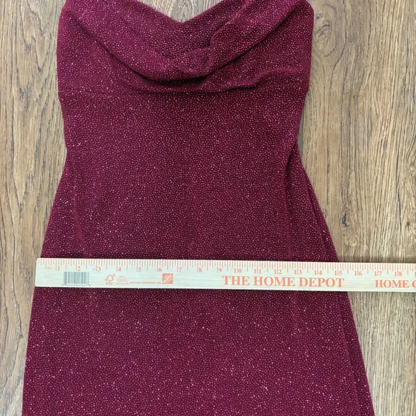 B. Smart Y2k‎ Red Sparkle Glitter Sexy Evening Gown Prom Dress Sz M USA Made Metallic 90s - Image 8