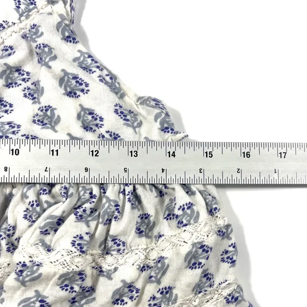 Urban Outfitters Floral Babydoll Crop Medium Blue‎ White Boho Festival Cottage - Image 7
