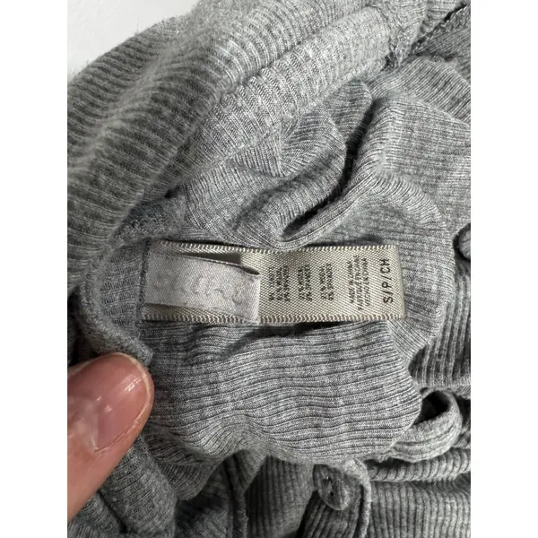 SKIMS Womens Ribbed Knit Button Down Long Sleeve Top Heather Grey Size Small - Image 3