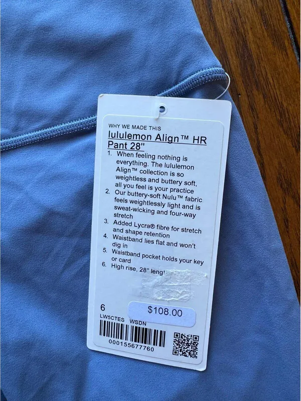 Lululemon Align High Rise 28” Washed Denim Size 6 NWT - Image 4