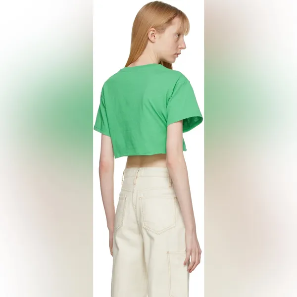 Frame‎ Green Cut-Off Slouchy T-Shirt - Image 2