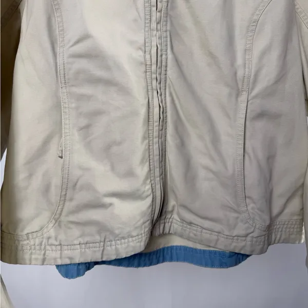 L.L. Bean Full‎ Zip Cotton Lightweight Jacket in Cream Size XL - Image 2