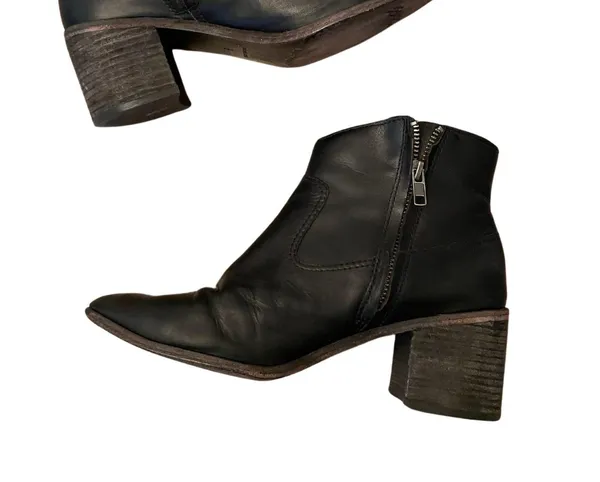 Genuine Leather Black Ankle Boots Size 8 - Image 8