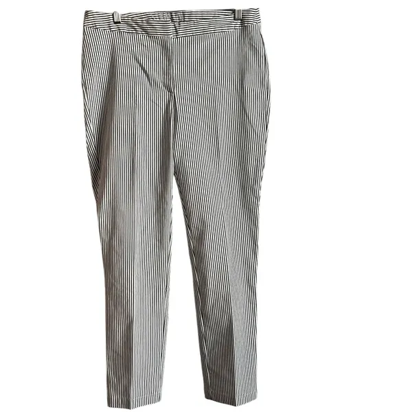 Adrianna Papell Women's 10 Straight Leg‎ Pinstripe Dark Grey/White Work Pants - Image 12